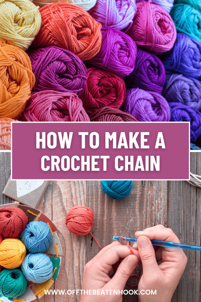 starting a chain in crochet pinterest pin