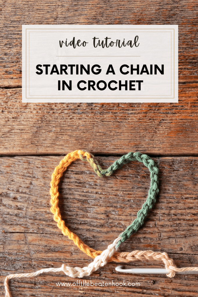 starting a chain in crochet pinterest pin