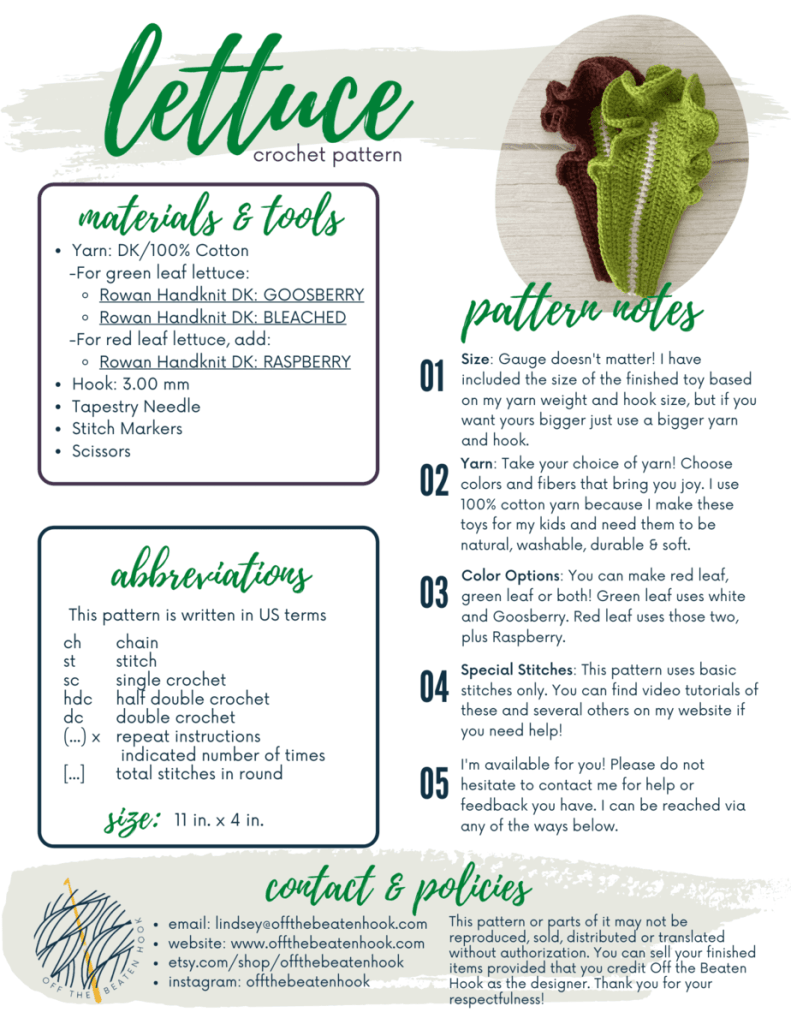 Leaf Lettuce Free Crochet Pattern PDF Page 1 Image
