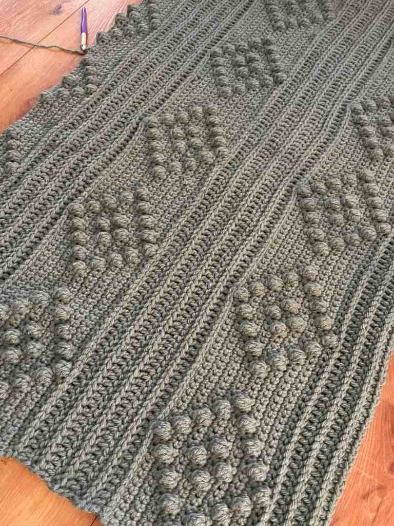 Diamond Ridge Throw Blanket - Free Crochet Blanket Image 2