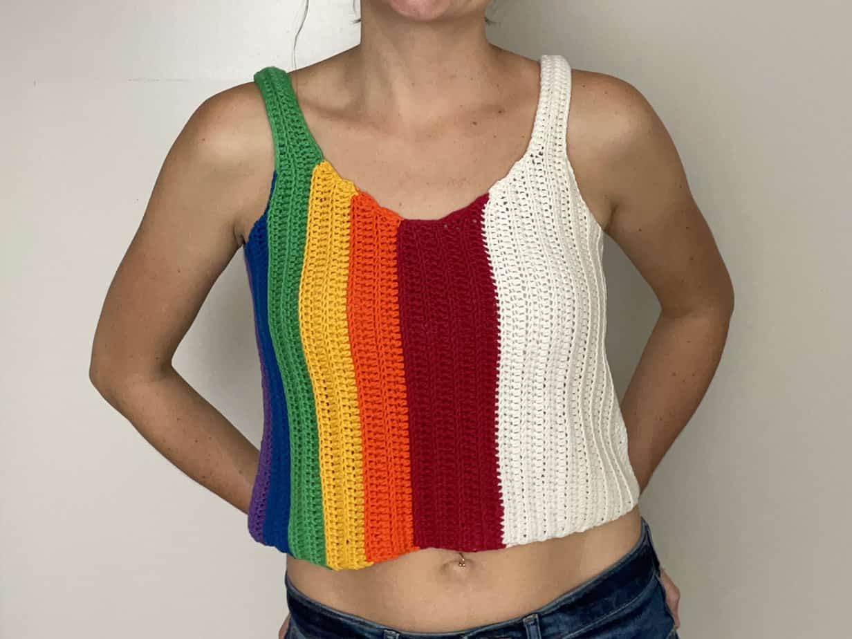 Rainbow Love Crop Top Free Crochet Pattern Image 2