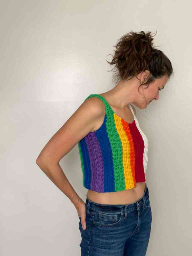 Rainbow Love Crop Top Free Crochet Pattern Image 8