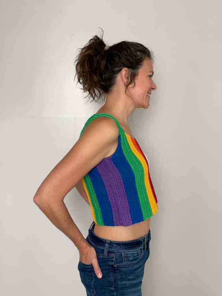 Rainbow Love Crop Top Free Crochet Pattern Image 7