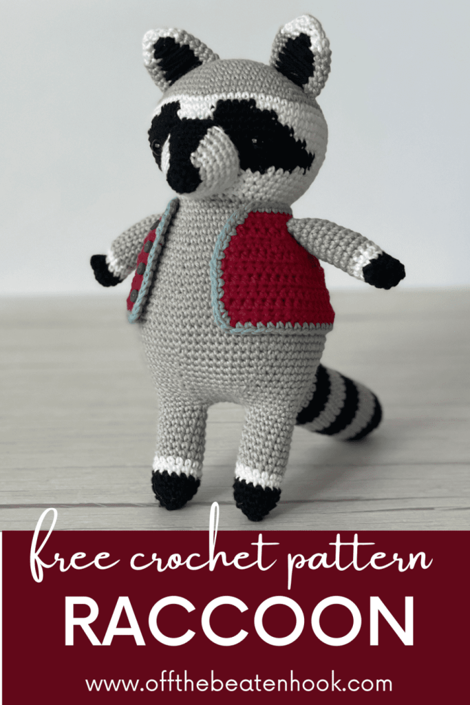 Esteban the Raccoon Free Crochet Pattern Pinterest Pin