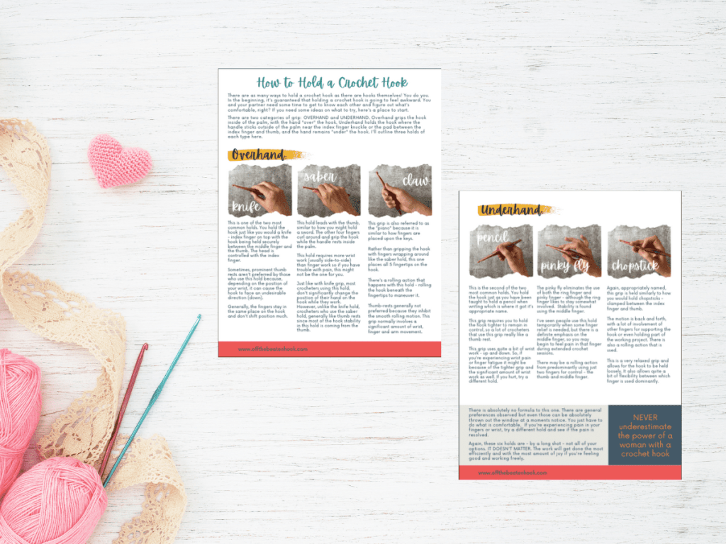 How to hold a crochet hook document PDF Preview Image