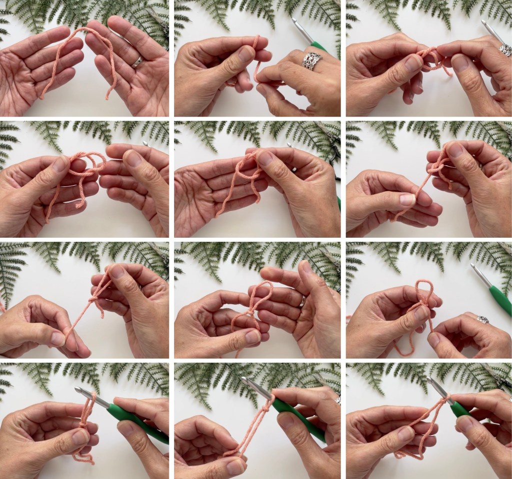how to hold a crochet hook and yarn: how to make a slip knot image