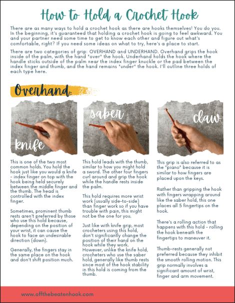 How to hold a crochet hook PDF doc preview image 2