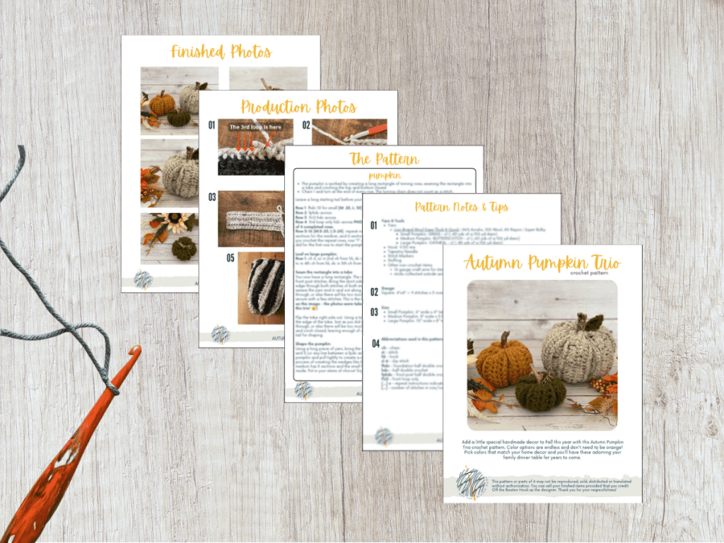 Autumn Pumpkin Trio Free Crochet Pattern UPDATED Preview Image