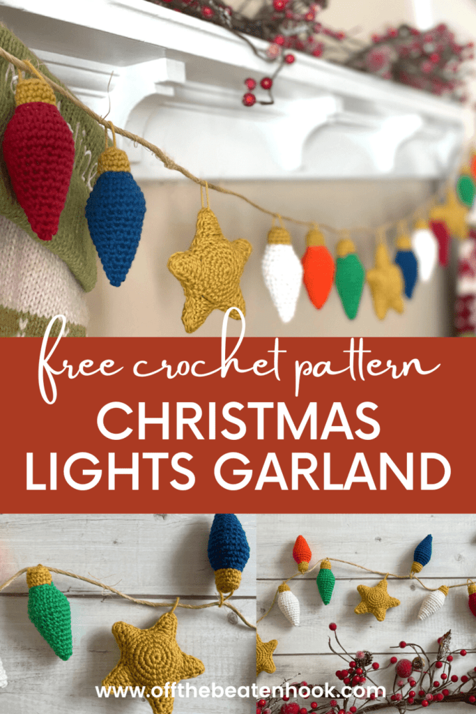 Christmas Lights Garland Free Crochet Pattern Pinterest Pin
