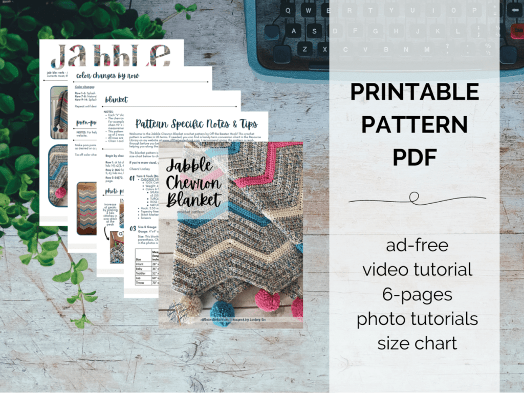 Crochet Blanket printable pattern preview image