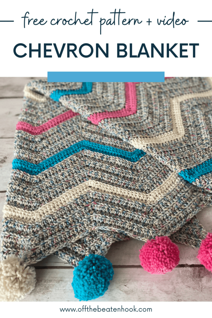Chevron Blanket Free Crochet Pattern Pinterest Pin Image 3