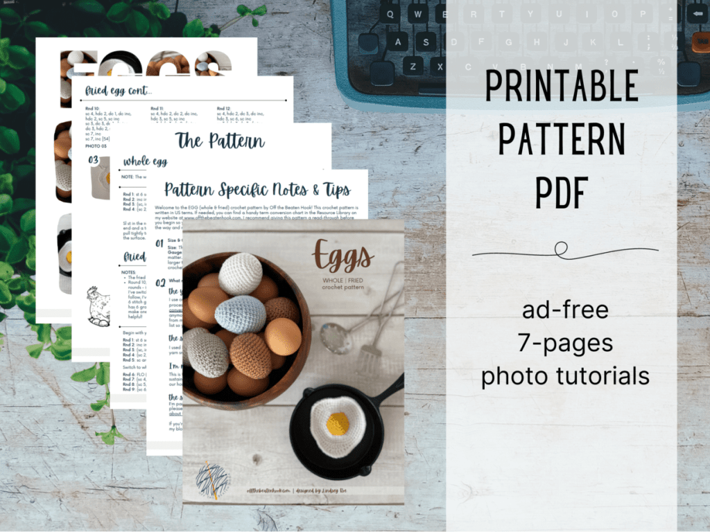 Eggs Free Crochet Pattern Printable Preview Image