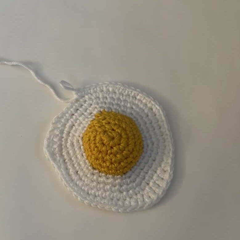 Crochet Egg after Rnd 10
