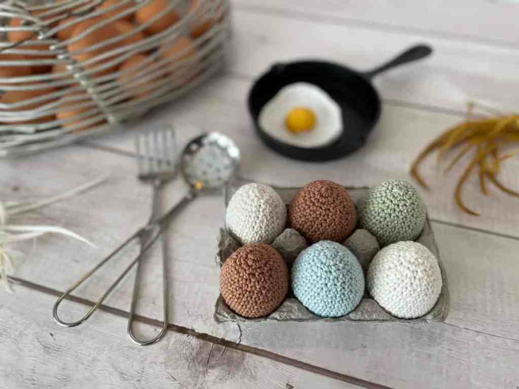 Crochet Eggs in Half Dozen Carton