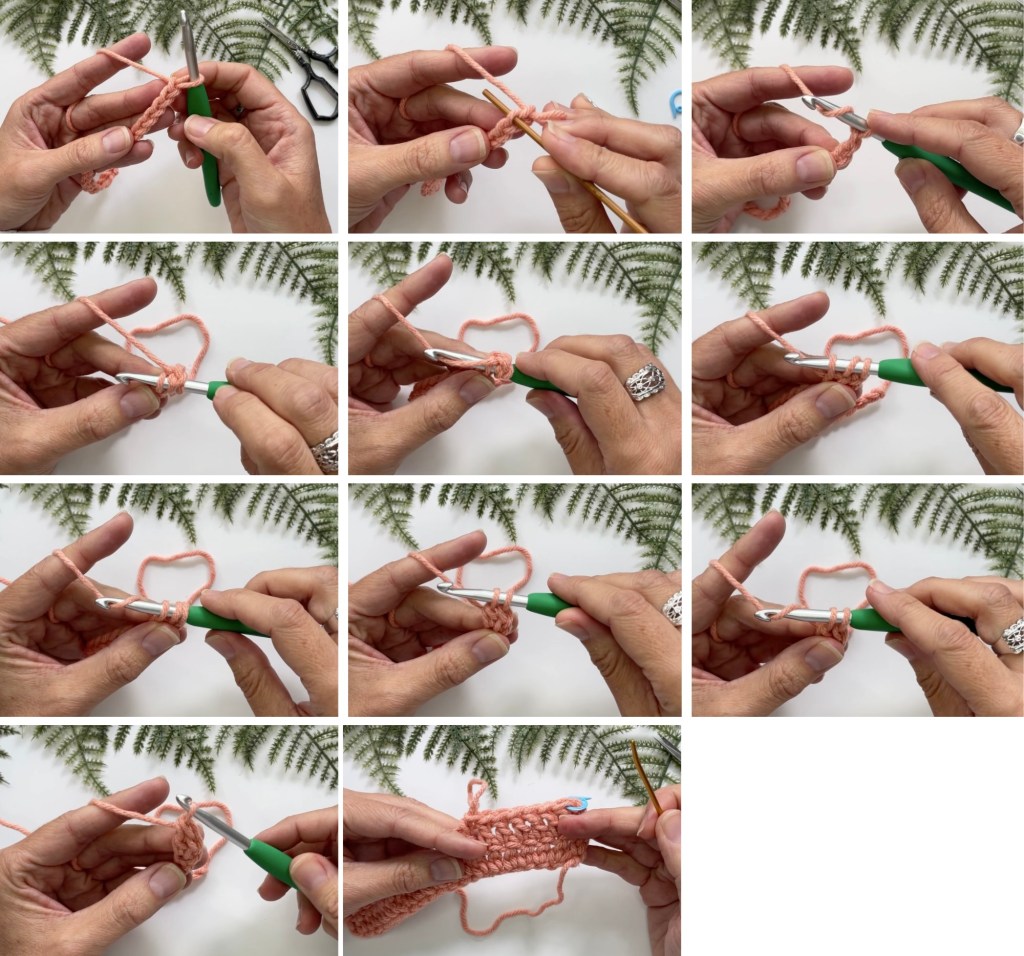 how to double crochet step-by-step photo