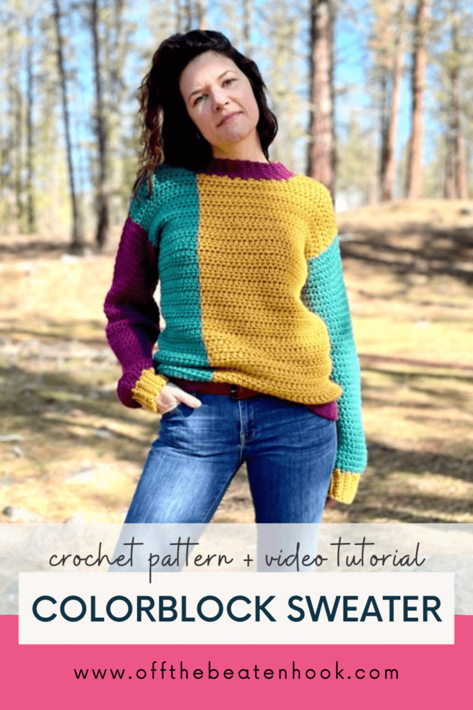 Bulky crochet sweater pattern pinterest pin