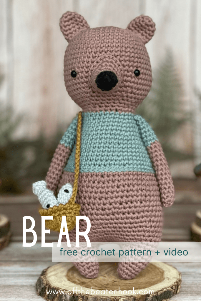 Bear Free Crochet Pattern Pinterest Pin 4