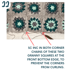 Where to increase in the corners