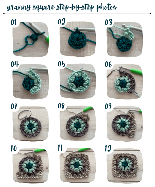 Step by Step how to crochet a granny square