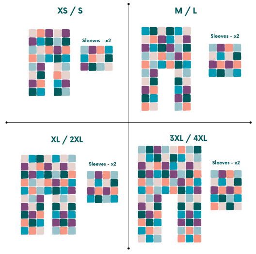Granny square diagram for sizes