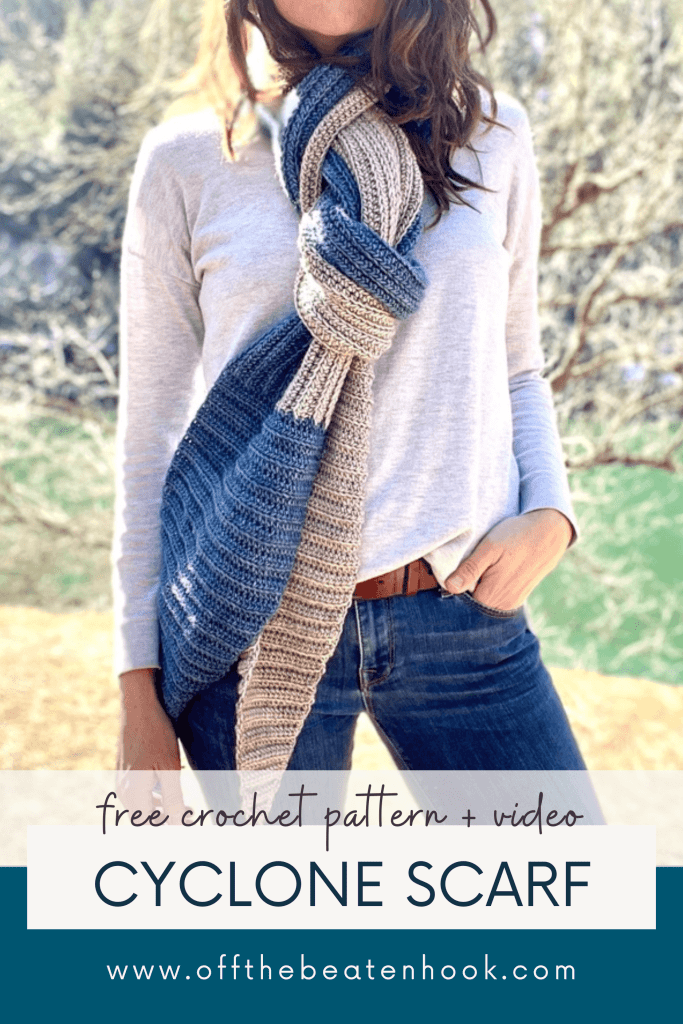 Long Scarf Free Crochet Pattern Pinterest Pin 2