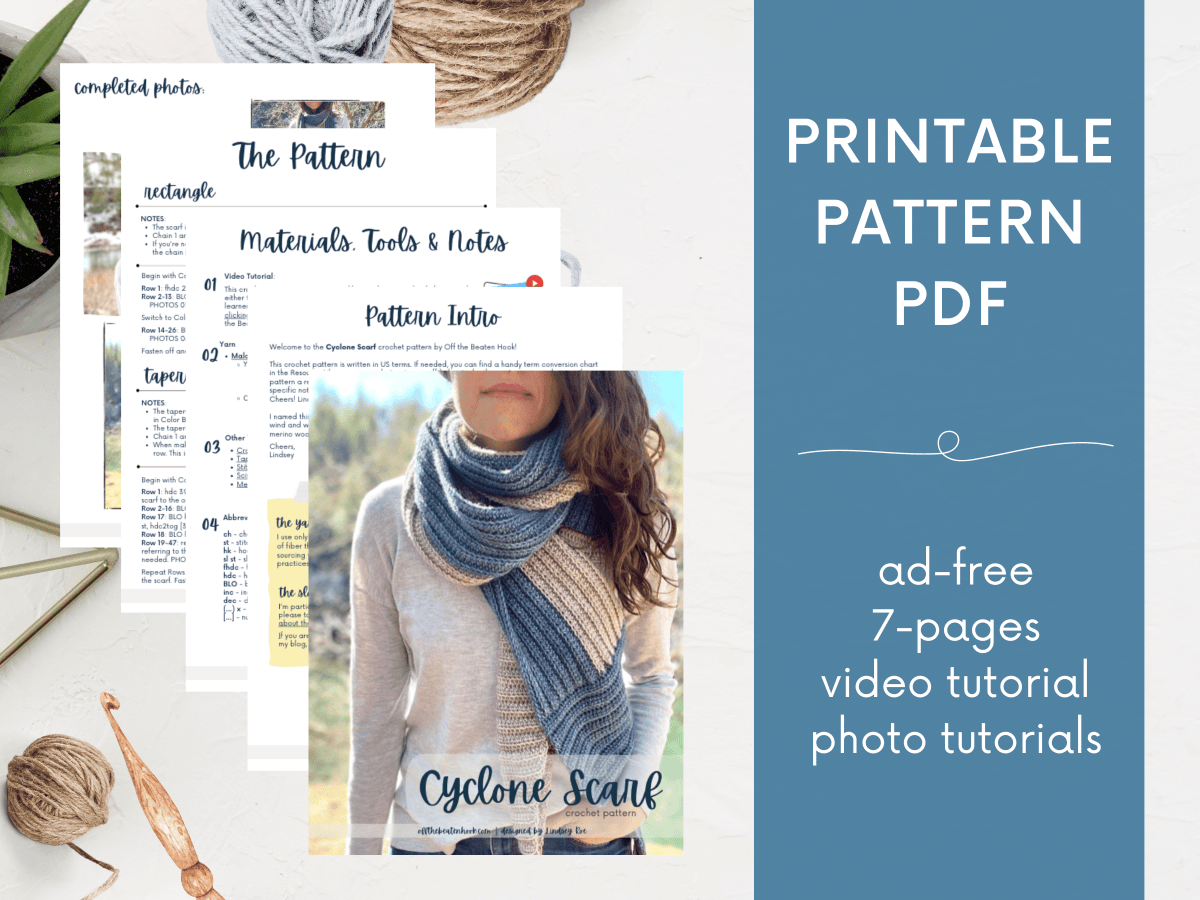Ribbed Crochet Scarf Pattern: Free Pattern + Video Tutorial