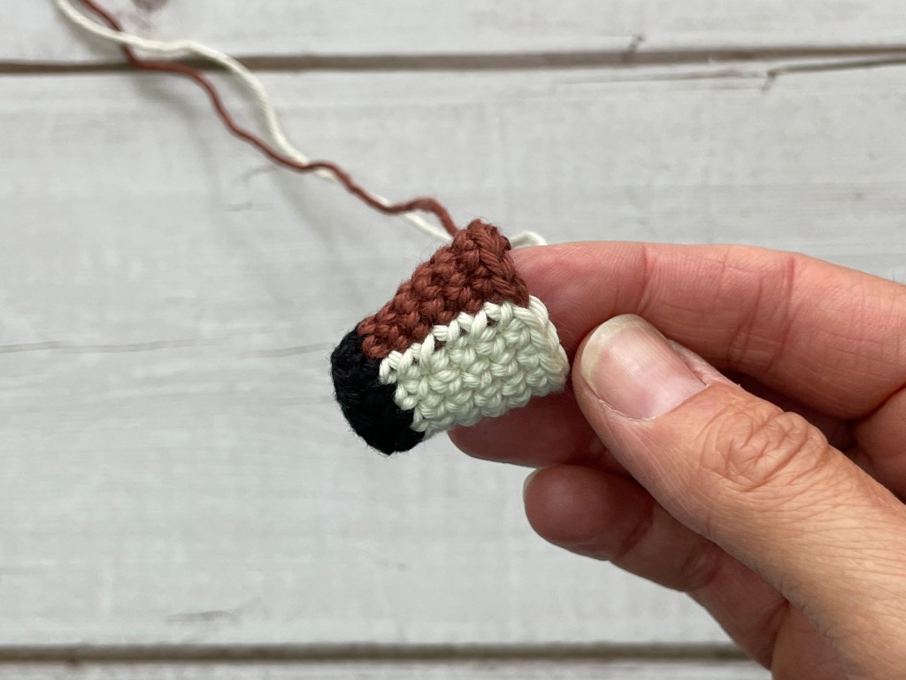 Fox crochet pattern in the making - snout