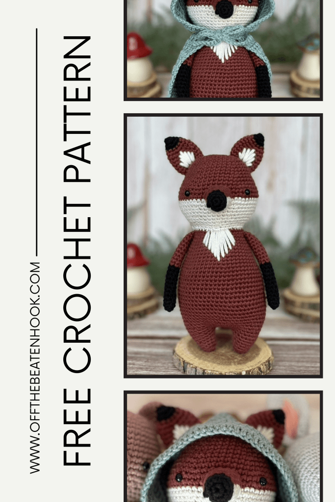 Fox Free Crochet Pattern Pinterest Pin Image 2