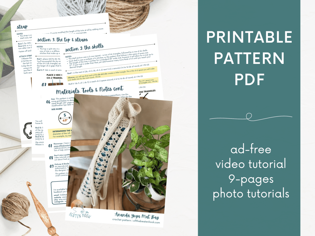Yoga Mat Bag Free Crochet Pattern PDF Preview Image
