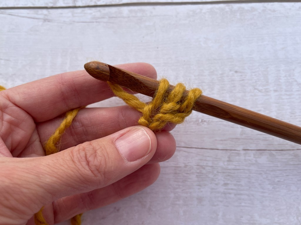 In the making foundation double crochet stitch
