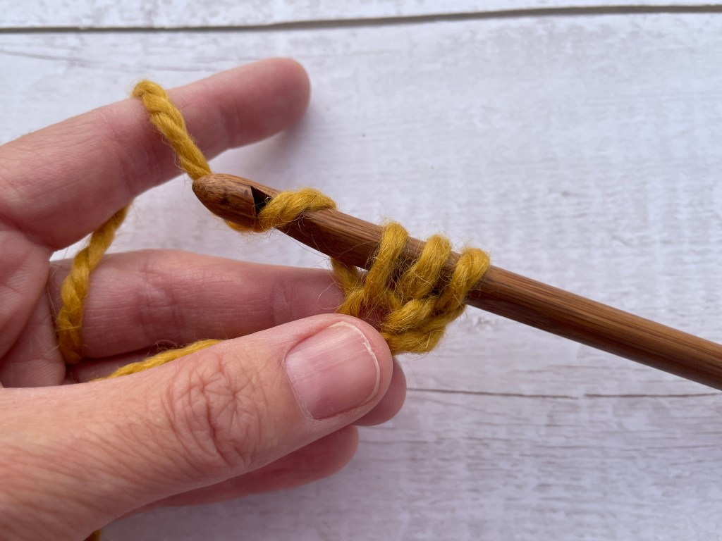 In the making foundation double crochet stitch