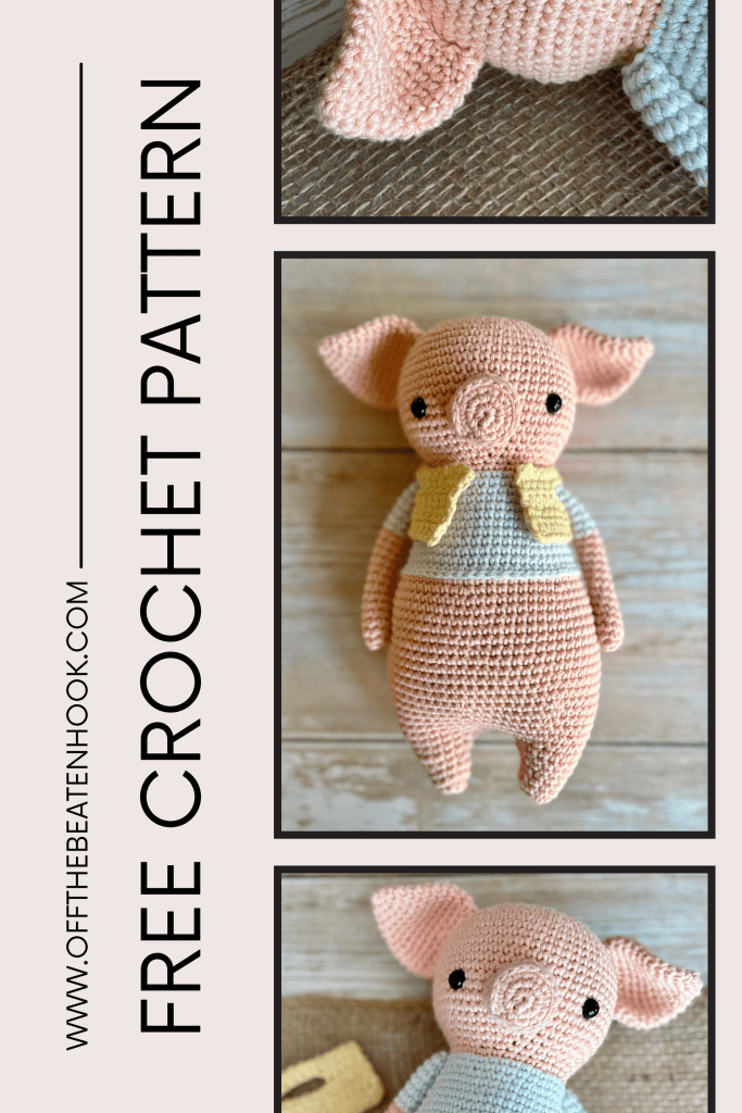 pig free crochet pattern pinterest pin