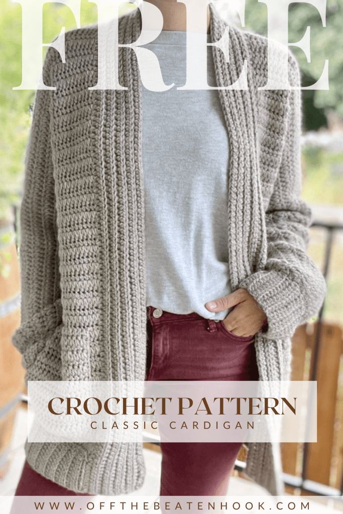 cardigan crochet pattern free Pinterest Pin