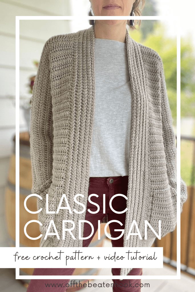 cardigan crochet pattern free Pinterest Pin