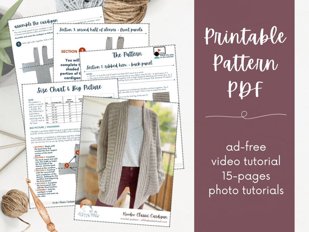 cardigan crochet pattern free printable PDF Preview