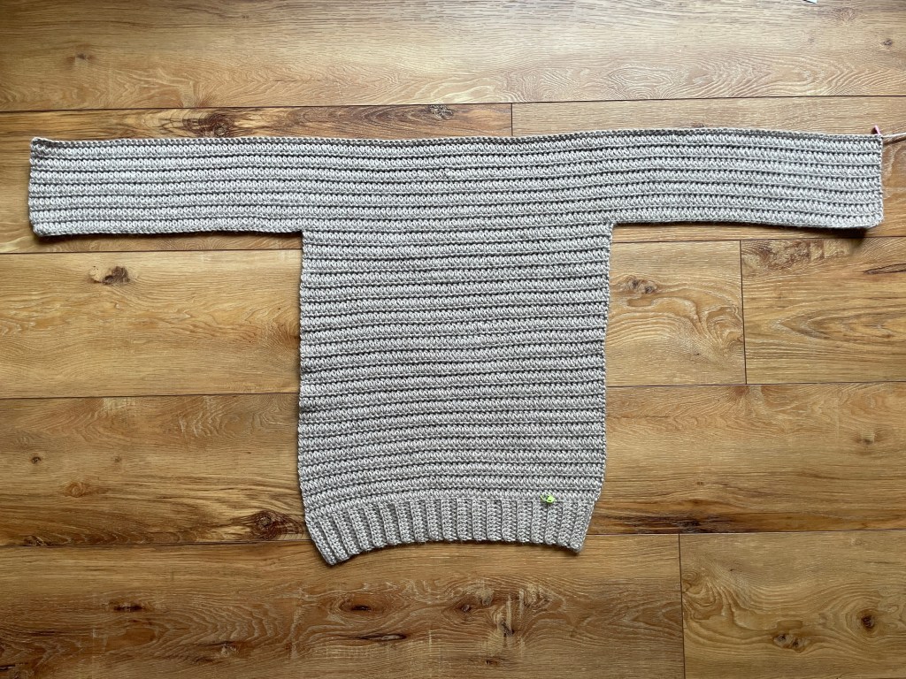 crochet cardigan pattern in-the-making step-by-step photo