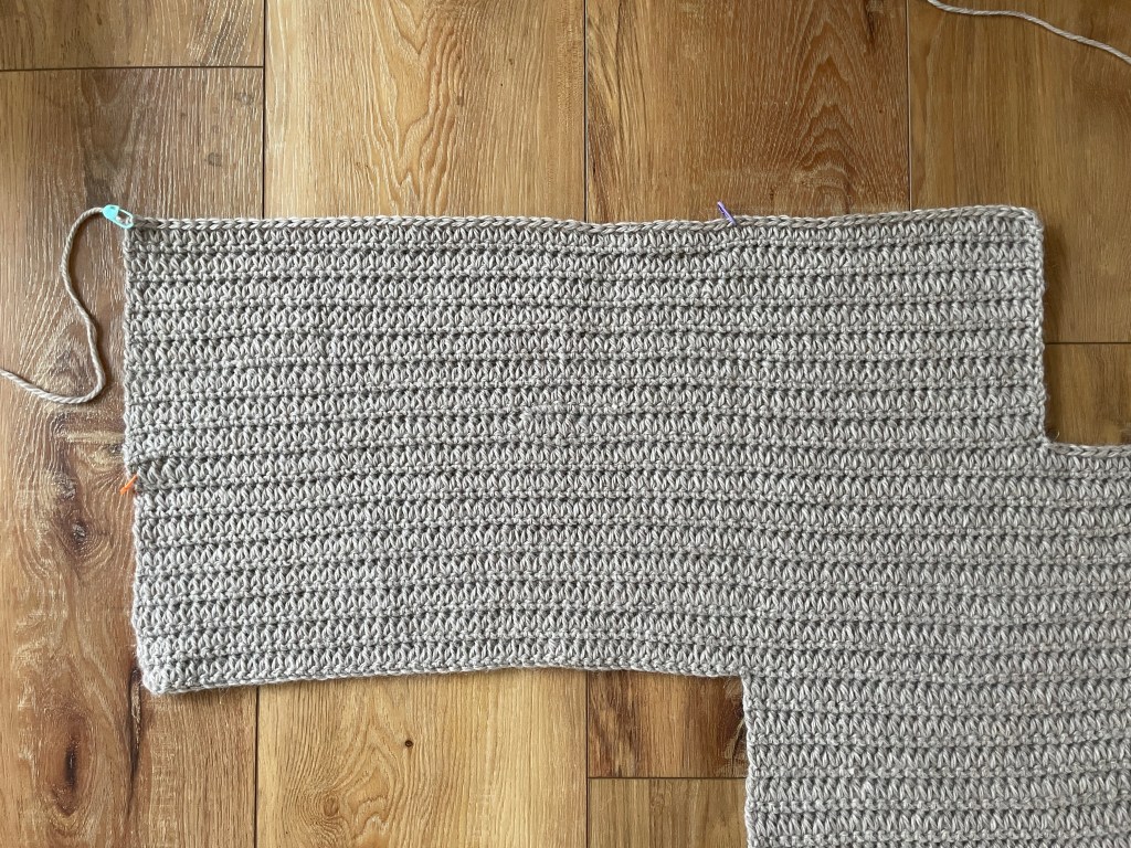 crochet cardigan pattern in-the-making step-by-step photo