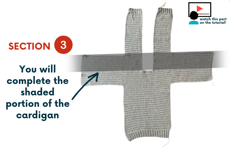 crochet cardigan pattern in-the-making step-by-step photo