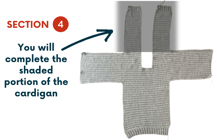 crochet cardigan pattern in-the-making step-by-step photo