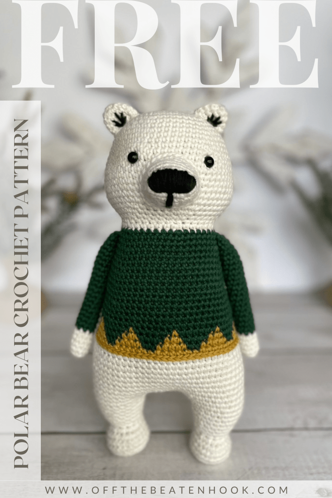 polar bear free crochet pattern pinterest pin