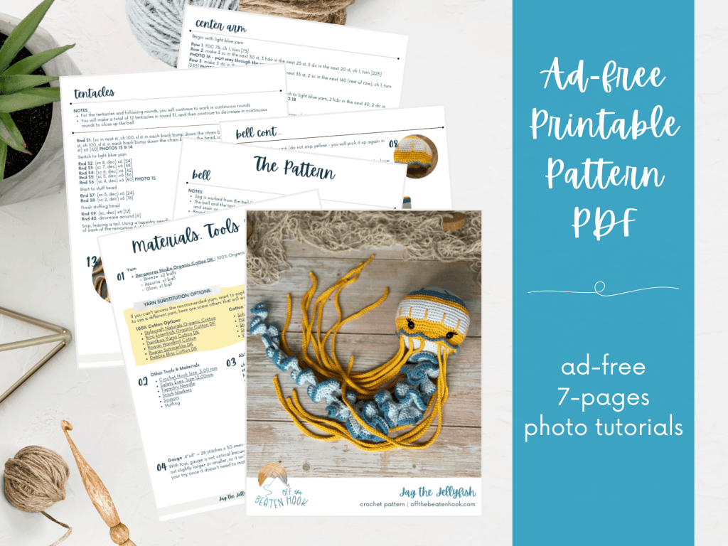 Jellyfish free crochet pattern PDF Pattern Image Preview