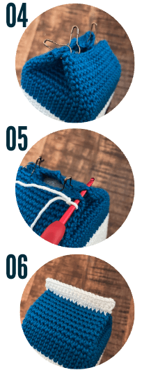 crochet milk carton in-the-making photos