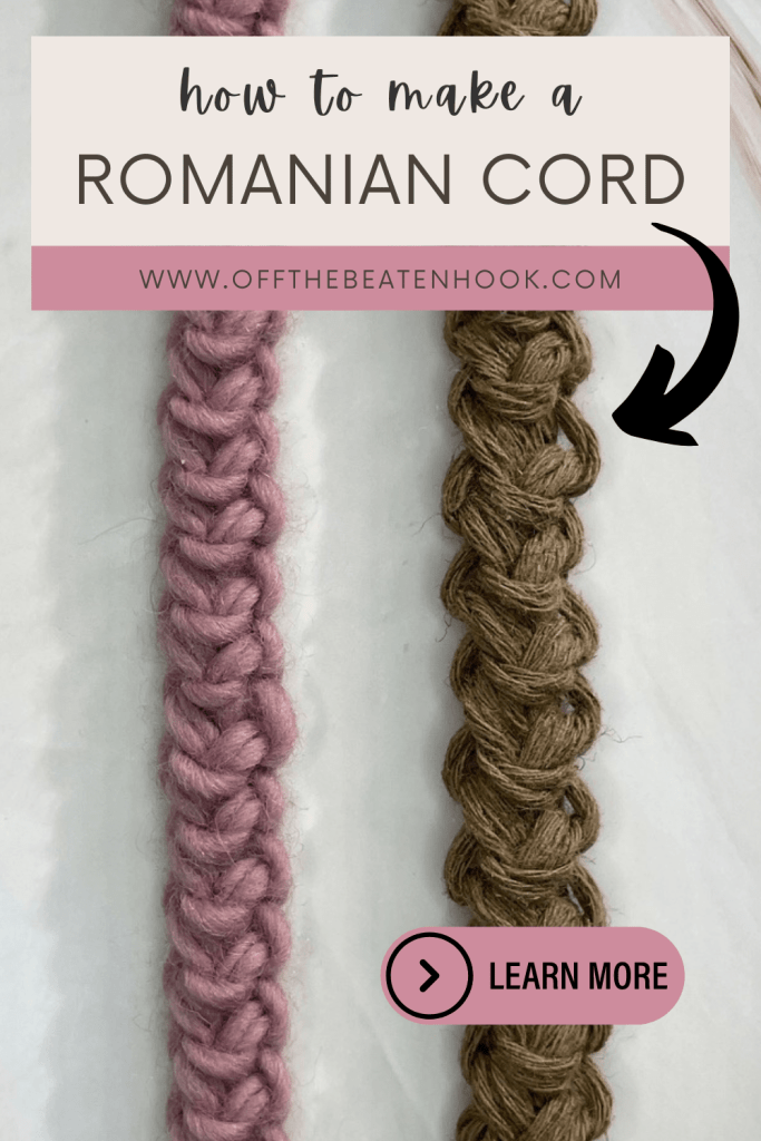 Romanian Cord crochet tutorial pinterest pin