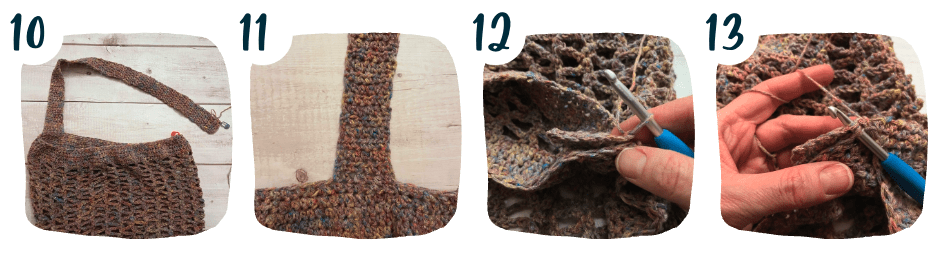 crochet mesh market bag pattern step-by-step photos