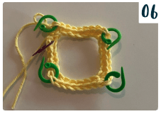 crochet stacking toy caterpillar - in the making