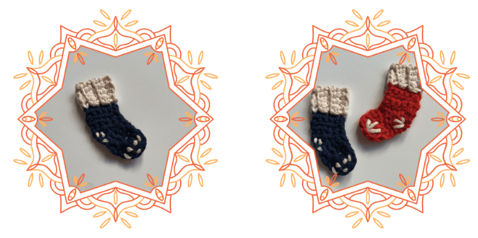 crochet advent calendar pattern stocking applique