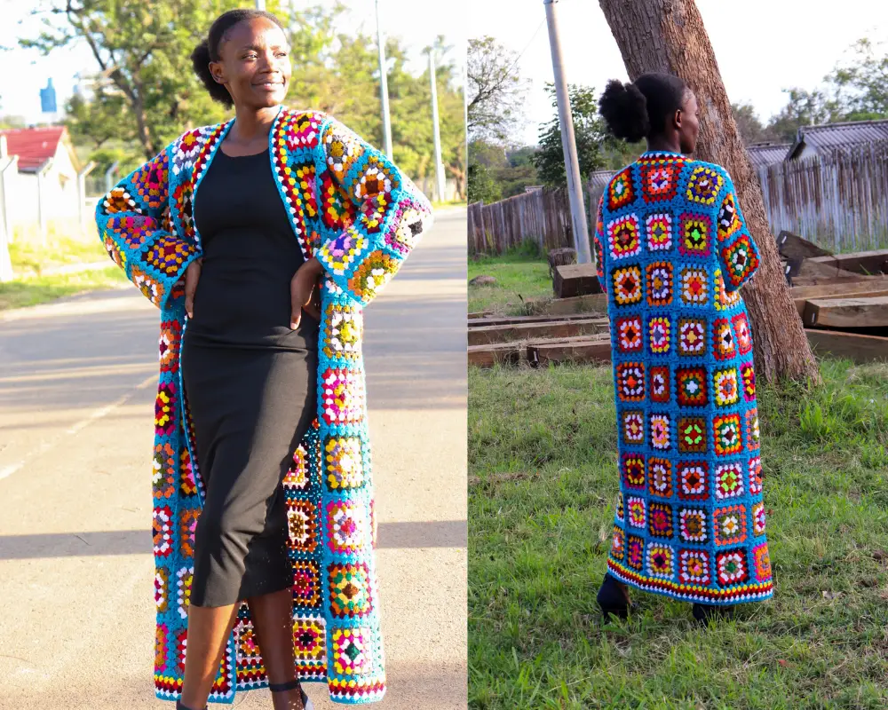 Crochet Granny Square Cardigan. Fun & Easy Pattern.