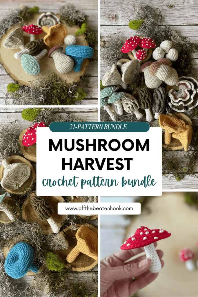 mushroom crochet pattern bundle pinterest pin