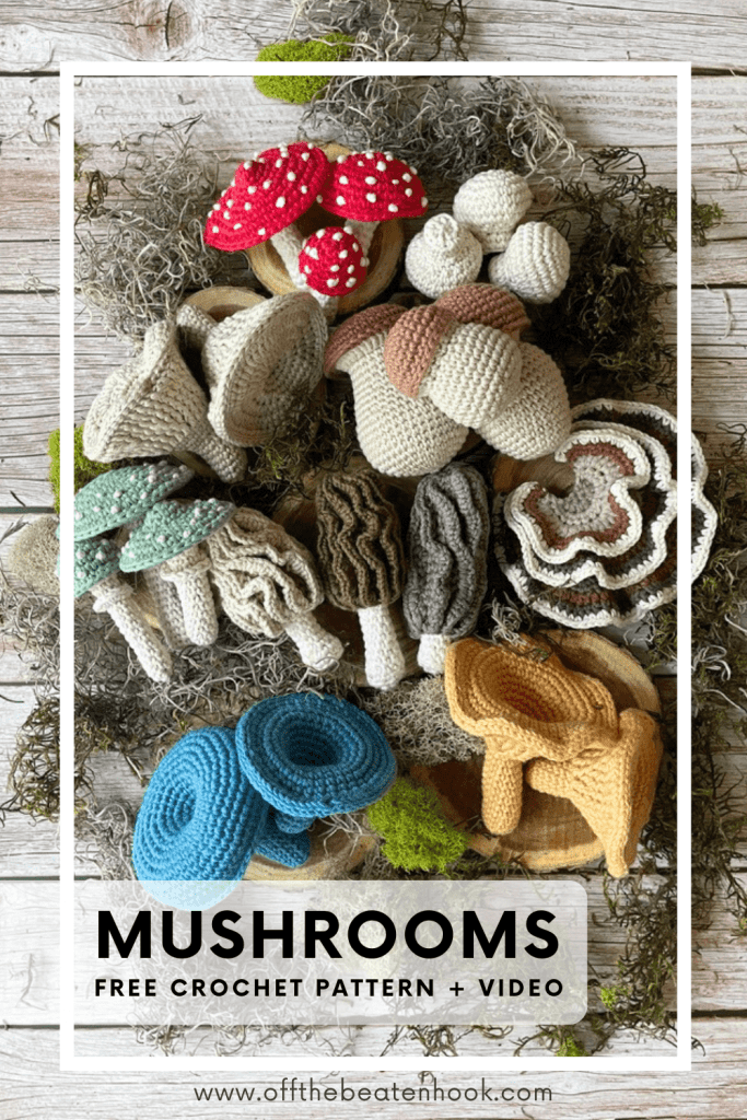 mushroom crochet pattern bundle pinterest pin
