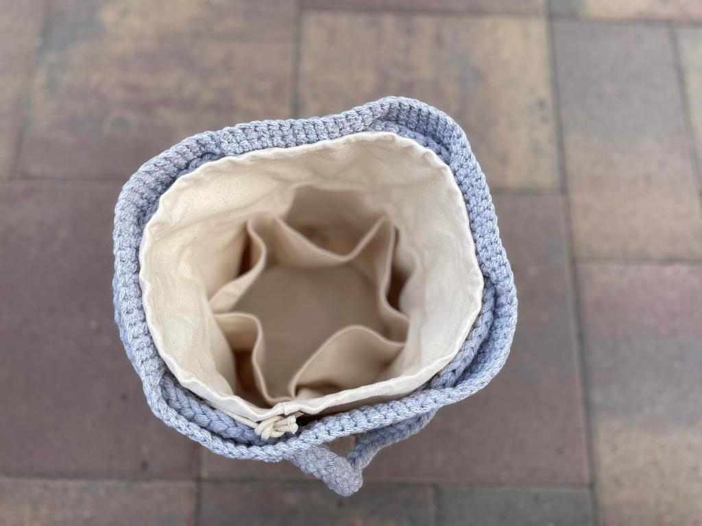 crochet drawstring bag pattern with insert